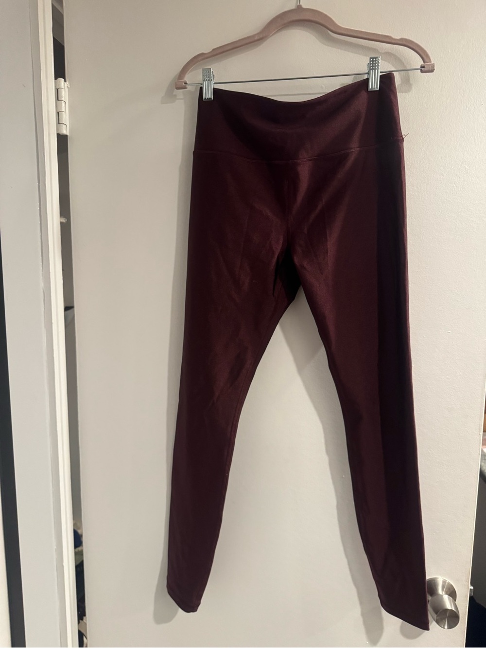 Athleta Elation Sheen 7/8 Leggings Women's Medium Maroon High Rise